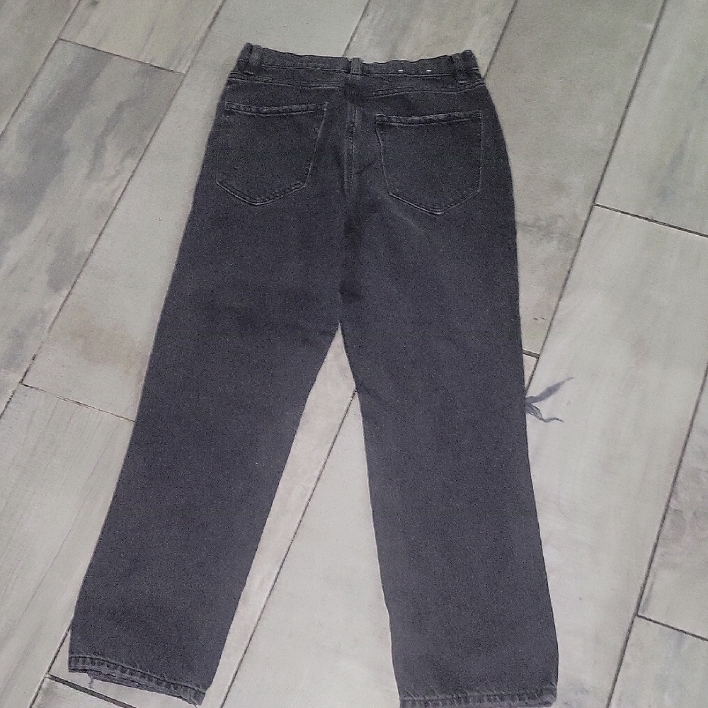 Garage Black  Distress Denim vintage Straight  Jeans Size 03 Or 26 - Picture 4 of 5